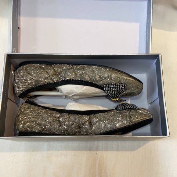 NIB STUART WEIZTMAN kids sparkle ballet flats shoe size 1 - Picture 5 of 5